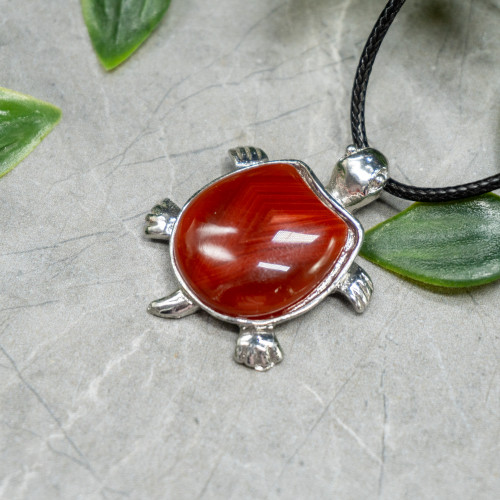 Carnelian Turtle Necklace