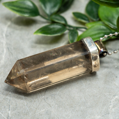 Smoky Quartz Large Polished Point Necklace