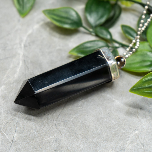 Obsidian Large Polished Point Necklace