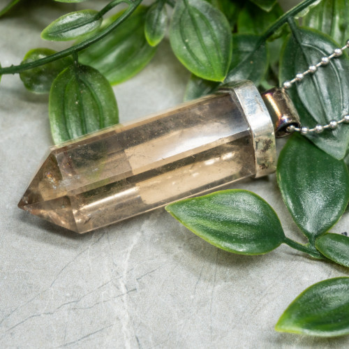 Smoky Quartz Large Polished Point Necklace