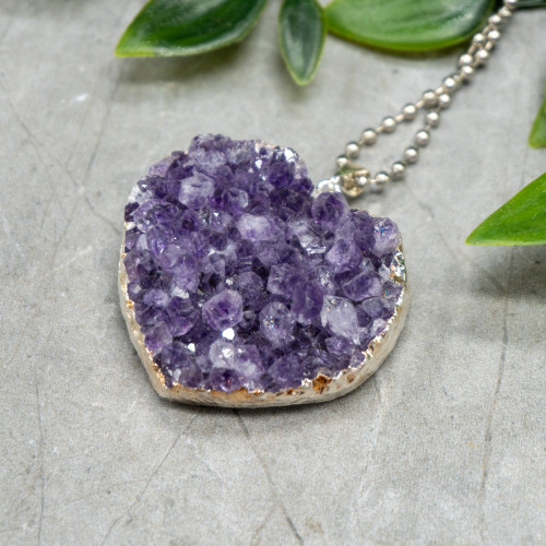 Large Amethyst Heart Necklace