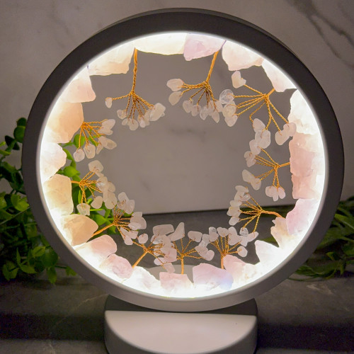 Rose Quartz Circle Portal Light