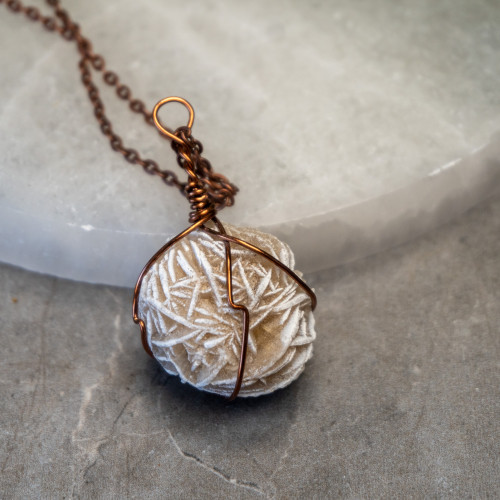 Desert Rose Selenite Wire Wrap #1