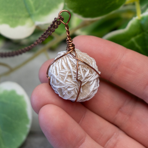 Desert Rose Selenite Wire Wrap #1