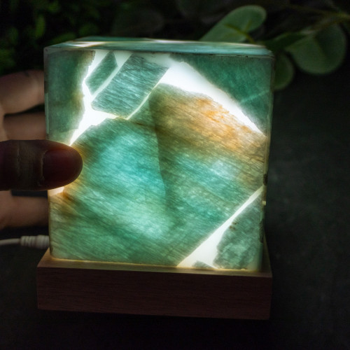 Amazonite Square Lamp