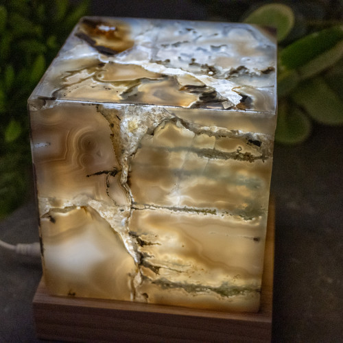 Banded Agate Square Lamp