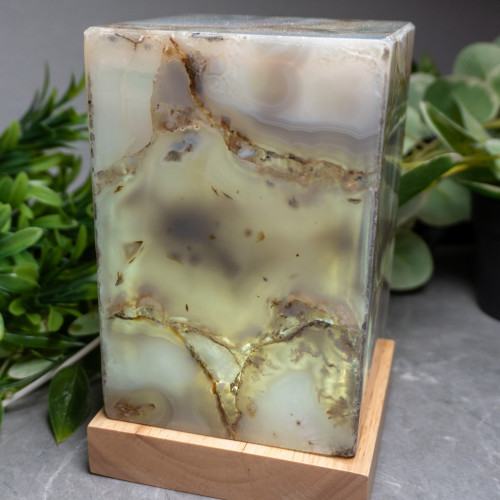 Banded Agate Large Rectangle Lamp #2