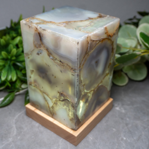 Banded Agate Large Rectangle Lamp #2