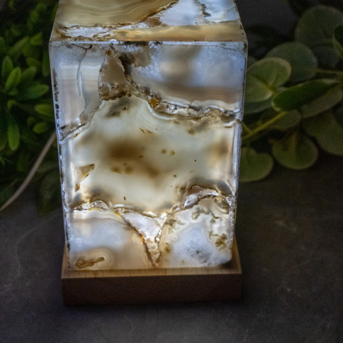 Banded Agate Large Rectangle Lamp #2