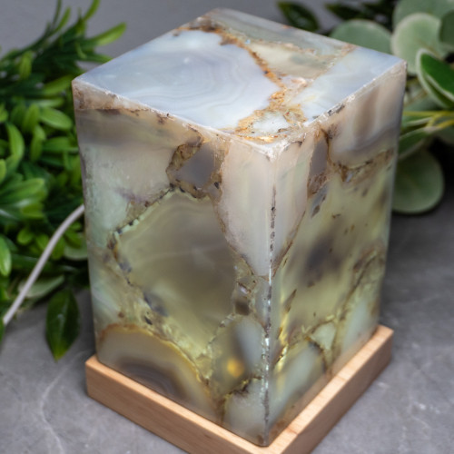 Banded Agate Large Rectangle Lamp #2