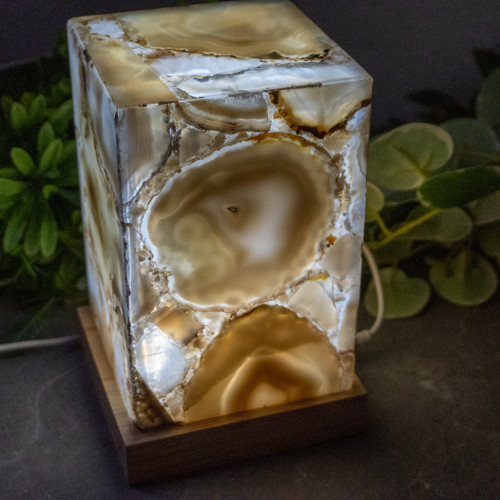 Banded Agate Large Rectangle Lamp #2