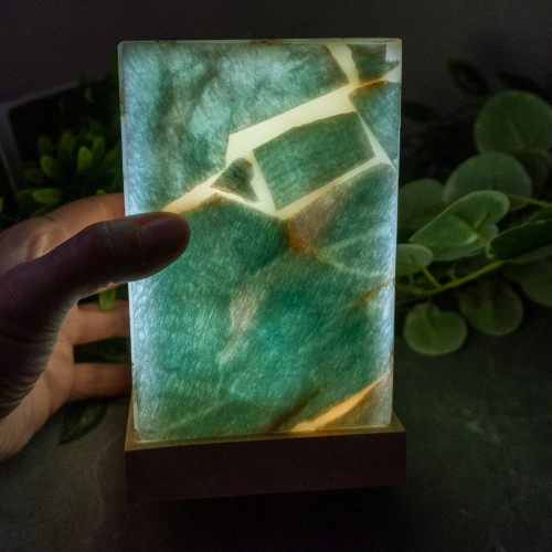 Amazonite Large Rectangle Lamp #1