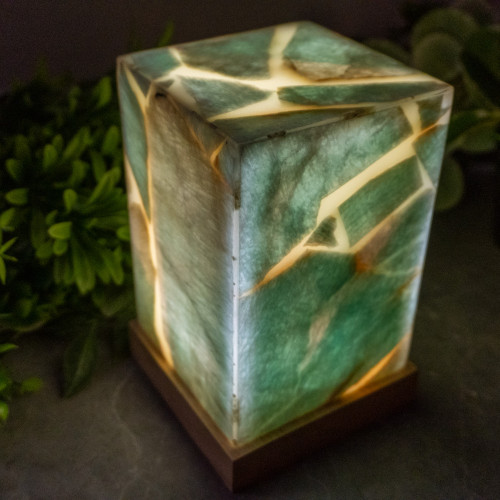 Amazonite Large Rectangle Lamp #1