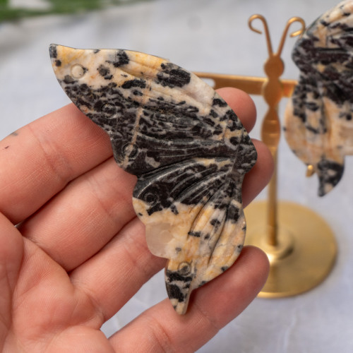 Pink Zebra Jasper Small Butterfly #2