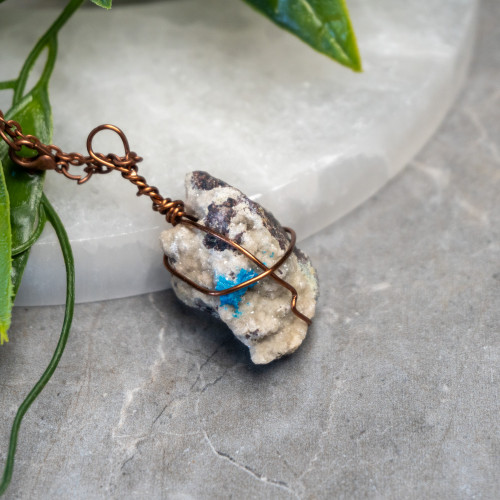 Raw Cavansite Wire Wrap #1