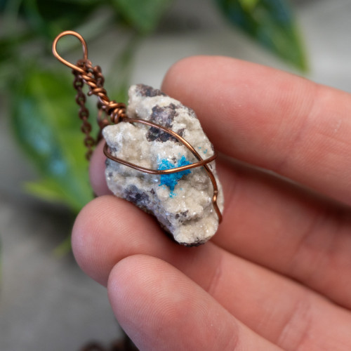 Raw Cavansite Wire Wrap #1