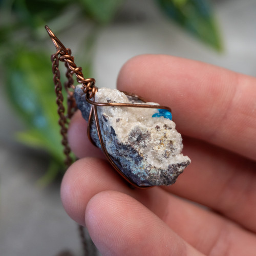 Raw Cavansite Wire Wrap #1