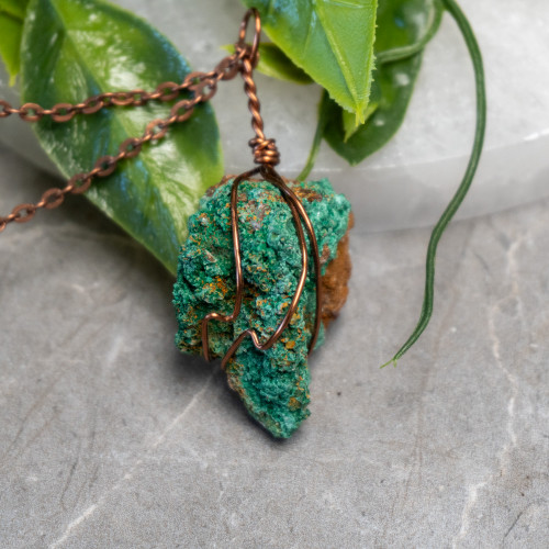 Raw Malachite Wire Wrap #1