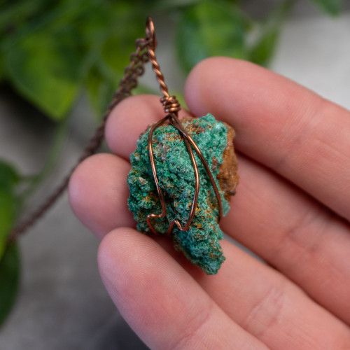 Raw Malachite Wire Wrap #1