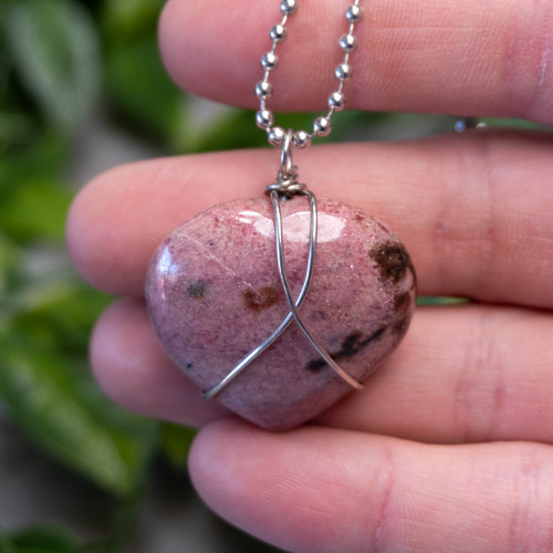 Rhodonite Heart Wire Wrap #1