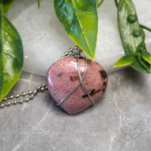 Rhodonite Heart Wire Wrap #1