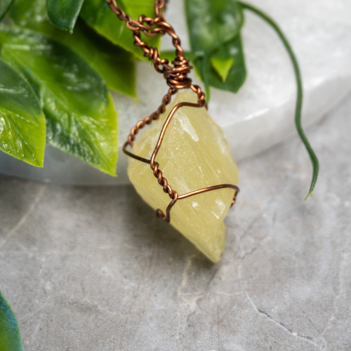 Raw Lemon Calcite Wire Wrap #2