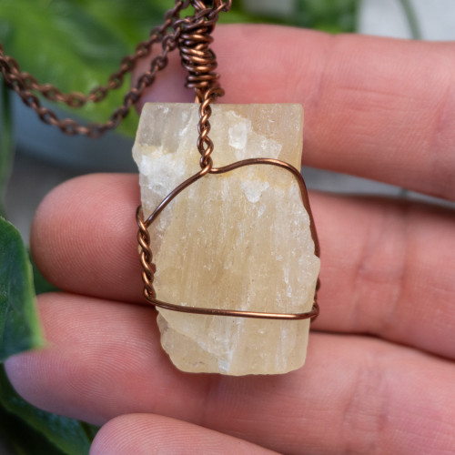 Raw Lemon Calcite Wire Wrap #1