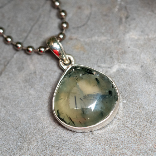 Epidote in Prehnite Pendant #1