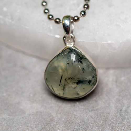 Epidote in Prehnite Pendant #1