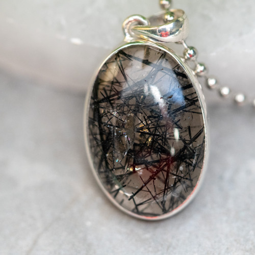 Tourmalinated Quartz Pendant #1