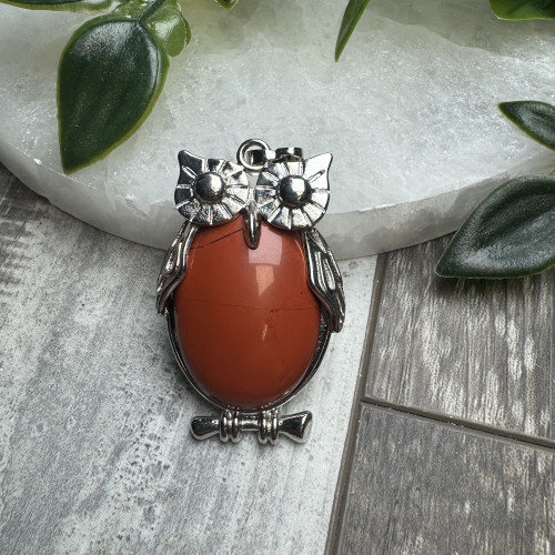 Red Jasper Owl Necklace