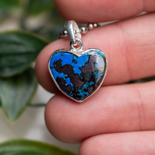Azurite Heart Pendant (Chile) #1