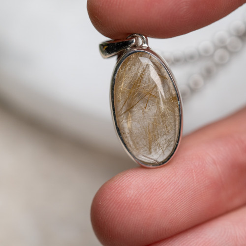 Rutile in Quartz Pendant #3