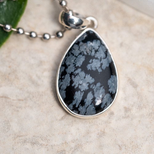 Snowflake Obsidian Pendant #2