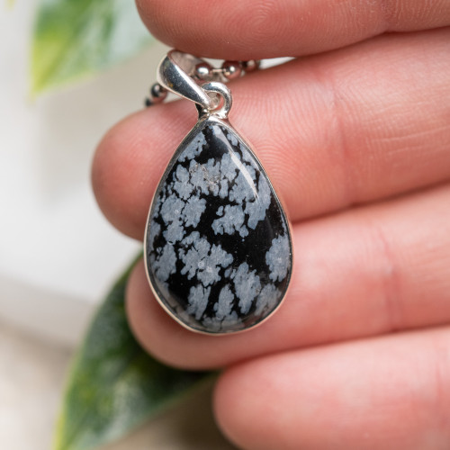 Snowflake Obsidian Pendant #2