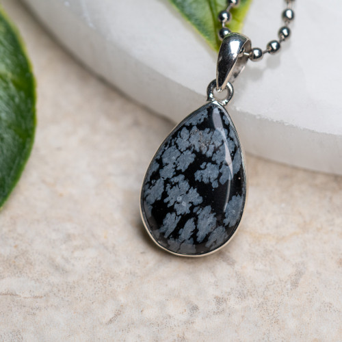 Snowflake Obsidian Pendant #2