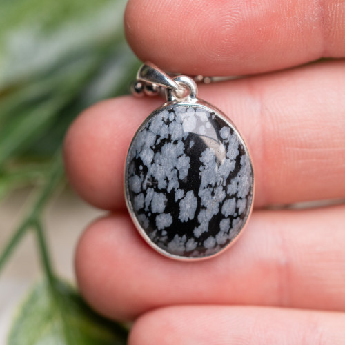 Snowflake Obsidian Pendant #1