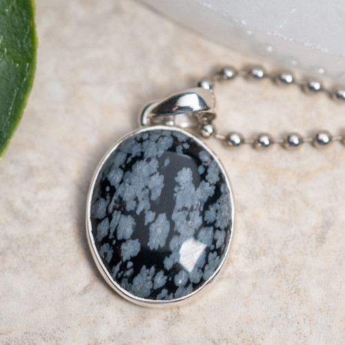 Snowflake Obsidian Pendant #1