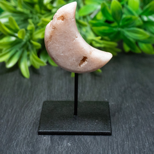 Pink Amethyst Cresecent Moon Stand #4