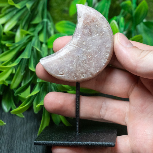 Pink Amethyst Cresecent Moon Stand #2