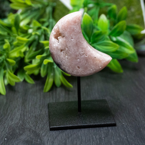 Pink Amethyst Cresecent Moon Stand #1