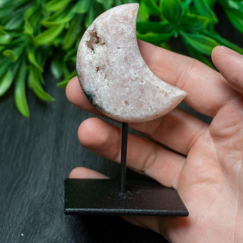 Pink Amethyst Cresecent Moon Stand #1