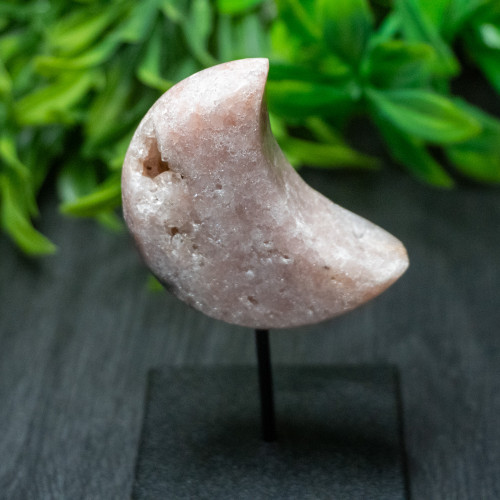 Pink Amethyst Cresecent Moon Stand #1