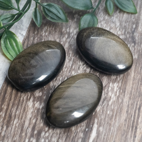 Golden Sheen Obsidian Palmstone