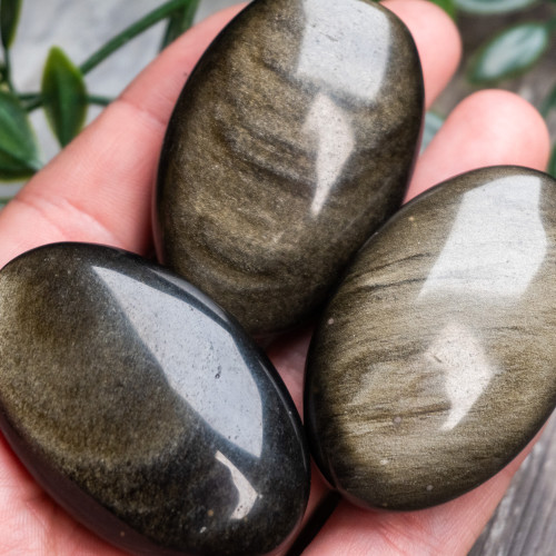 Golden Sheen Obsidian Palmstone