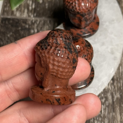 Mahogany Obsidian Buddha Head