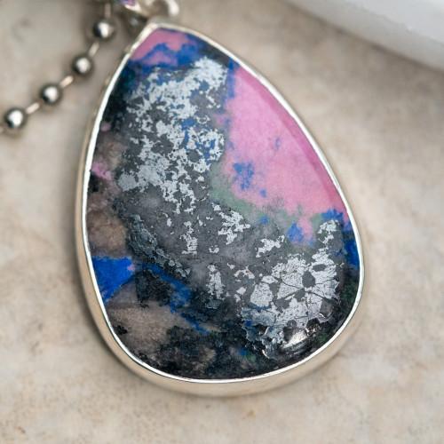 Colbaltoan Calcite with Azurite Pendant #1