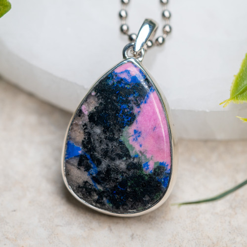 Colbaltoan Calcite with Azurite Pendant #1