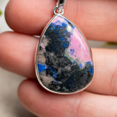 Colbaltoan Calcite with Azurite Pendant #1