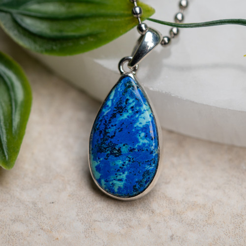 Chrysocolla and Azurite Pendant #2